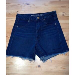 American Eagle Outfitters sky high shortie Womens Jean Shorts Blue Cut Off Denim